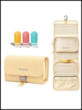 Hanging Travel Toiletry Bag Nylon Water Resistant Makeup Organizer